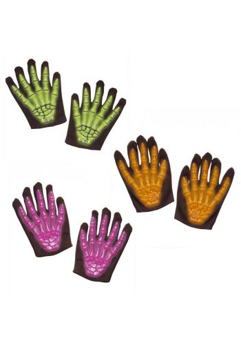 Αποκριάτικο Αξεσουάρ Γάντια Σκελετού 3D Neon (3 Χρώματα)