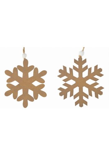 Χριστουγεννιάτικες Ξύλινες Καφέ Χιονονιφάδες - 2 σχέδια (10cm)
