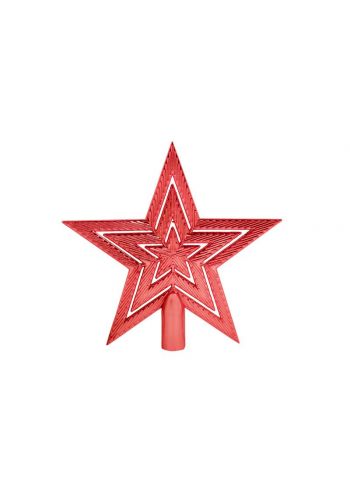 Χριστουγεννιάτικη Κορυφή Δέντρου Χρυσή, Τριπλό Αστέρι Ανάγλυφο (15cm)