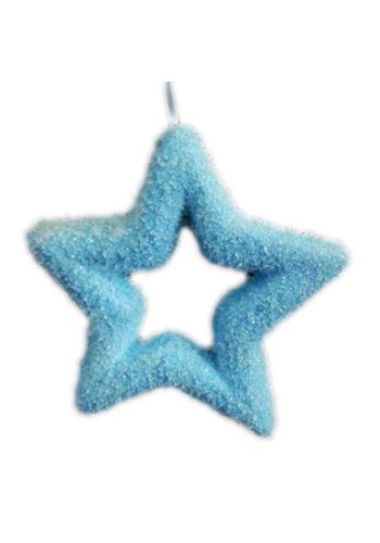 Χριστουγεννιάτικο Πλαστικό Ζαχαρωτό Αστέρι Μπλε (13cm)
