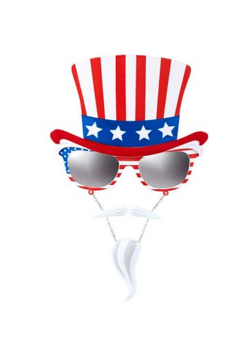 Αποκριάτικα Γυαλιά Uncle Sam με Καπέλο, Μουστάκι και Γενειάδα