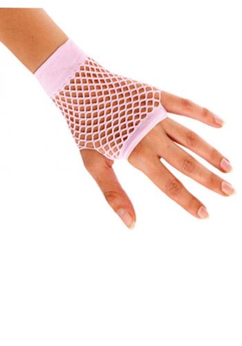 Αποκριάτικο Αξεσουάρ Ροζ Γάντια Διχτυωτά, Κοντά
