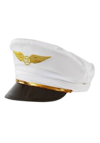 Αποκριάτικο Αξεσουάρ Καπέλο Πιλότου, Λευκό