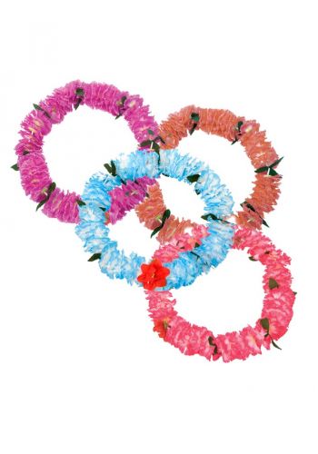 Αποκριάτικο Αξεσουάρ Κολιέ με Λουλούδια Χαβανέζας (4 Χρώματα)