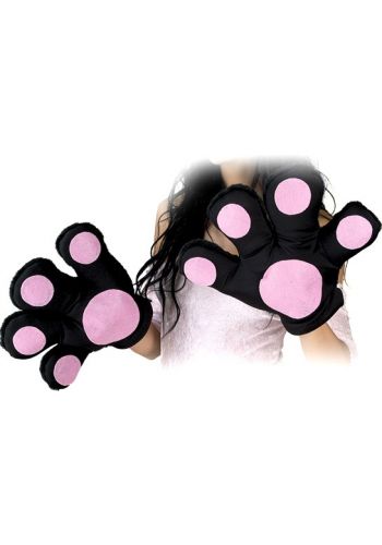 Αποκριάτικο Αξεσουάρ Γάντια Γάτας Μεγάλα, Μαύρα