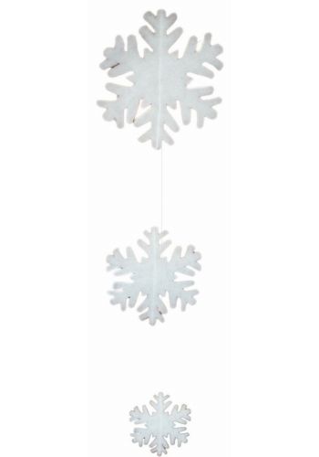 Χριστουγεννιάτικες Λευκές Χιονονιφάδες Οροφής από Συνθετικό Βαμβάκι σε 3 μεγέθη, 270cm