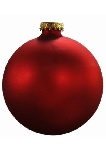 Χριστουγεννιάτικη Γυάλινη Κόκκινη Μπάλα Ματ, 10cm