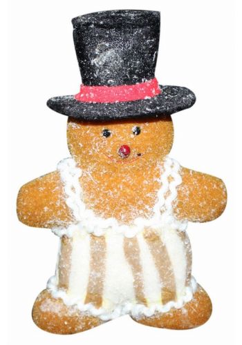 Χριστουγεννιάτικο Διακοσμητικό Επιτραπέζιο Ζαχαρωτό Ανθρωπάκι με Μαύρο Καπέλο (30cm)