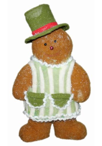 Χριστουγεννιάτικο Διακοσμητικό Επιτραπέζιο Ζαχαρωτό Ανθρωπάκι με Πράσινο Καπέλο (40cm)