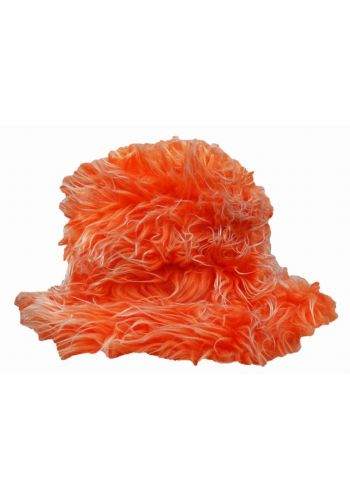 Αποκριάτικο Αξεσουάρ Πορτοκαλί Καπέλο Γούνινο