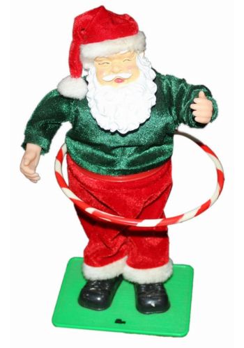 Χριστουγεννιάτικος Διακοσμητικός Πλαστικός Άγιος Βασίλης με Στεφάνι, Ήχο και Κίνηση, Πολύχρωμος (35cm)