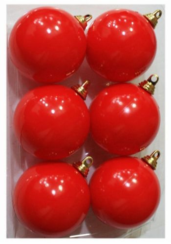 Χριστουγεννιάτικες Κόκκινες Μπάλες - Σετ 6 τεμ. (6cm)