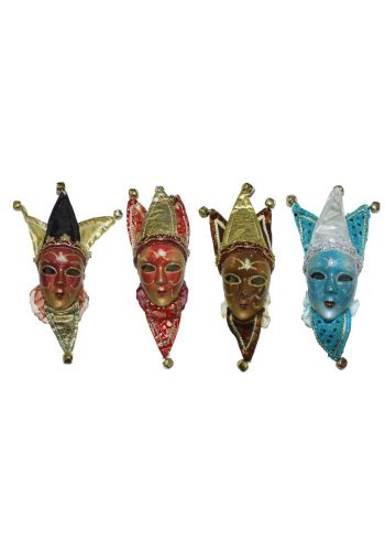 Χριστουγεννιάτικες Υφασμάτινες Διακοσμητικές Μάσκες με Κουδουνάκια Πολύχρωμα (20cm)