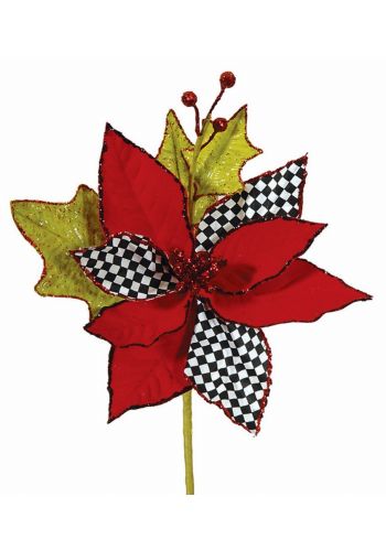 Χριστουγεννιάτικο Διακοσμητικό Λουλούδι Πολύχρωμο (25cm)