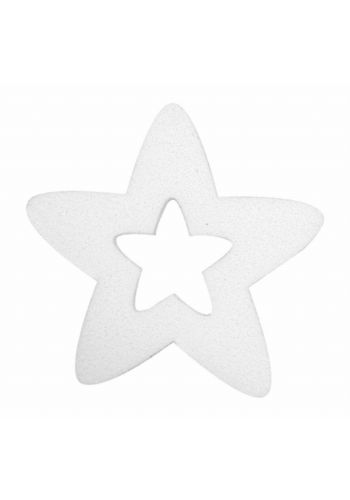 Χριστουγεννιάτικο Κρεμαστό Διακοσμητικό Λευκό Αστέρι Οροφής, με Σχέδιο Αστέρι (25cm)
