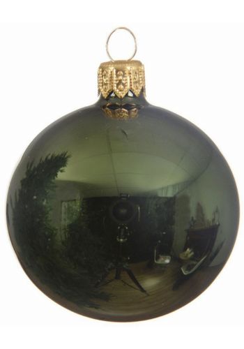 Χριστουγεννιάτικη Μπάλα Γυάλινη Πράσινη Γυαλιστερή (10cm)