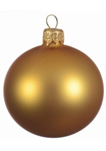 Χριστουγεννιάτικη Μπάλα Γυάλινη Χρυσή, Ματ (10cm)