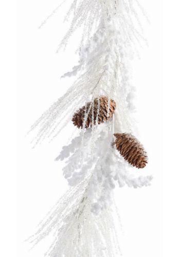 Χριστουγεννιάτικη Χιονισμένη Γιρλάντα, με Κουκουνάρια (150cm)