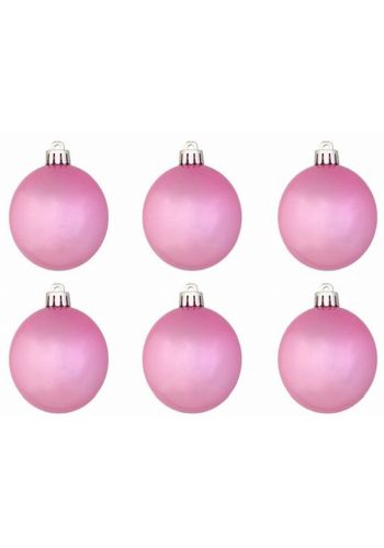 Χριστουγεννιάτικες Μπάλες Ροζ Περλέ - Σετ 12 τεμ. (3cm)
