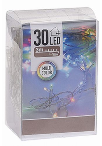 30 Πολύχρωμα Φωτάκια LED, με Μπαταρία (3m)