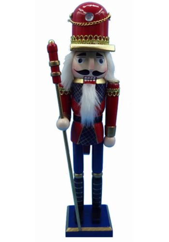 Χριστουγεννιάτικος Διακοσμητικός Στρατιώτης με Χρυσό Σκήπτρο (38cm)