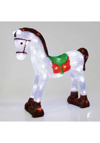 Χριστουγεννιάτικο Φωτιζόμενο Ακρυλικό Αλογάκι με 60 LED (38cm)