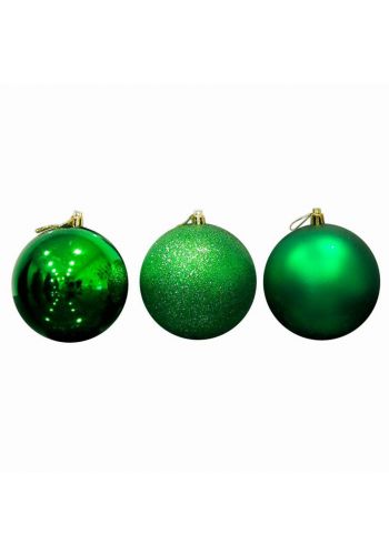 Χριστουγεννιάτικες Μπάλες Πράσινες - Σετ 6 τεμ. (10cm)