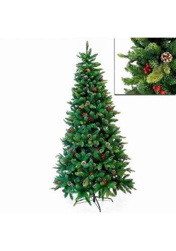 Χριστουγεννιάτικο Παραδοσιακό Δέντρο BERRY με Κουκουνάρια (1,8m)
