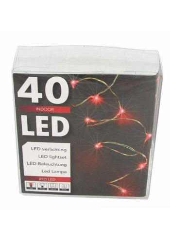 40 Κόκκινα Φωτάκια LED Copper, με Μπαταρία (2m)