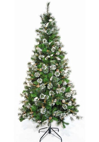 Χριστουγεννιάτικο Χιονισμένο Δέντρο MARYLAND με Κουκουνάρια (1,8m)