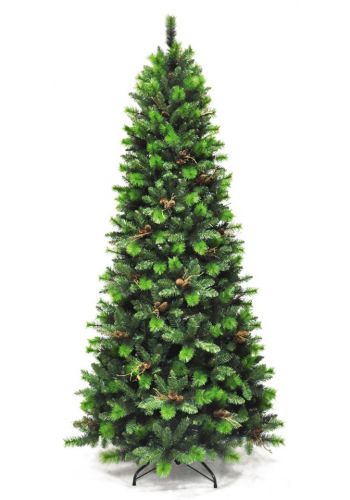 Χριστουγεννιάτικο Στενό Δέντρο MICHIGAN με Κουκουνάρια (2,1m)