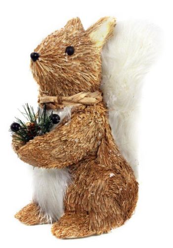 Χριστουγεννιάτικος Διακοσμητικός Σκίουρος, με Κουκουνάρι (24cm)