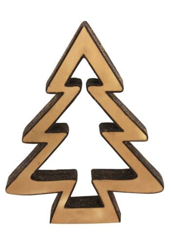 Χριστουγεννιάτικο Ξύλινο Επιτραπέζιο Δεντράκι, Καφέ (43cm)
