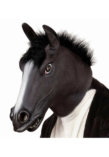 Αποκριάτικο Αξεσουάρ Μάσκα Latex  Άλογο Μαύρο