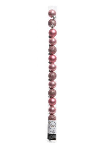Χριστουγεννιάτικες Μπάλες Ροζ - Σετ 15 τεμ. (3cm)