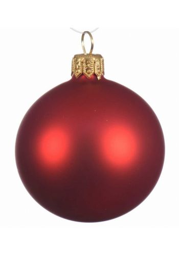 Χριστουγεννιάτικη Μπάλα Γυάλινη Κόκκινη Ματ (10cm)