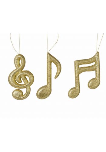 Χριστουγεννιάτικη Φελιζόλ Μουσική Νότα Χρυσή - 3 Σχέδια (14cm)