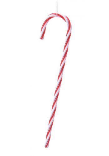 Χριστουγεννιάτικο Πλαστικό Ζαχαρωτό Μπαστουνάκι Κόκκινο με Λευκό (15cm)