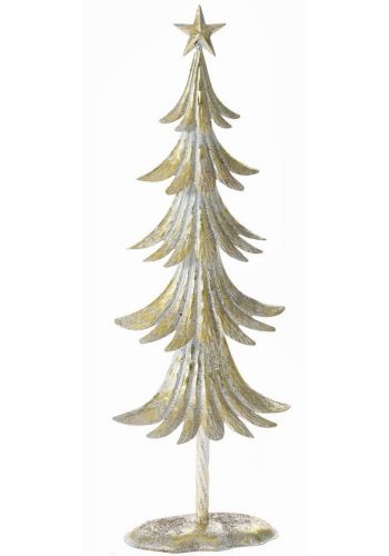 Χριστουγεννιάτικο Μεταλλικό Διακοσμητικό Δεντράκι, Χρυσό (50cm)