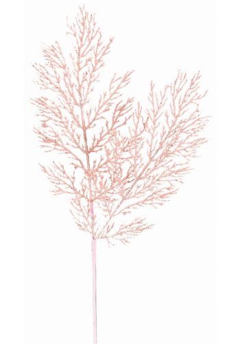 Χριστουγεννιάτικο Διακοσμητικό Ροζ Κλαδί, Φτέρη (55cm)