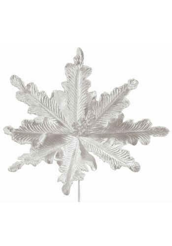 Χριστουγεννιάτικο Λουλούδι Λευκό, Υφασμάτινο (27cm)