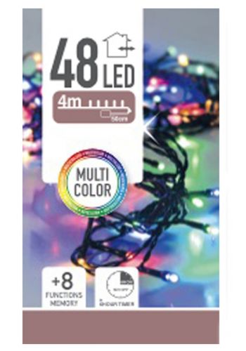 48 Πολύχρωμα Φωτάκια LED Μπαταρίας Εξωτερικού Χώρου, με 8 Προγράμματα και Χρονοδιακόπτη (3,5m)
