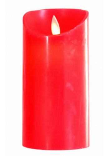 Χριστουγεννιάτικο Διακοσμητικό Κερί, Κόκκινο με LED (15cm)