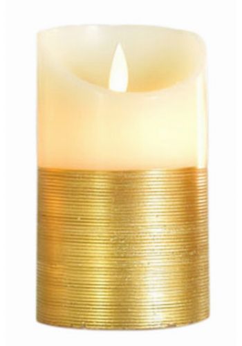 Χριστουγεννιάτικο Διακοσμητικό Κερί, Χρυσό με LED (13cm)