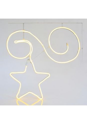 Χριστουγεννιάτικο Αστέρι με 3m Λευκό Θερμό Φωτοσωλήνα NEON LED (53cm)