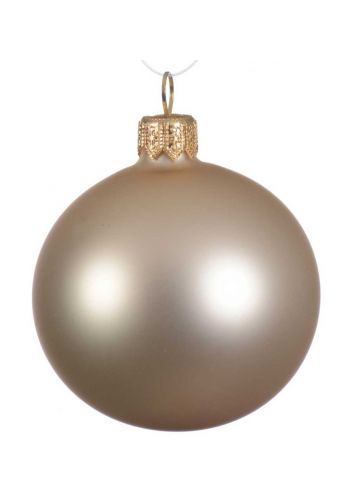 Χριστουγεννιάτικη Μπάλα Γυάλινη Σαμπανιζέ, Ματ (8cm)