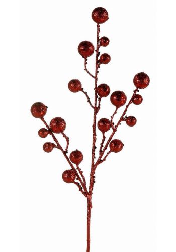 Χριστουγεννιάτικα Διακοσμητικά Κλαδιά Καφέ - Κόκκινο (62cm)