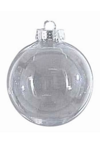 Χριστουγεννιάτικη Μπάλα Διάφανη (8cm)