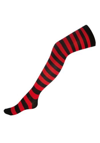 Αποκριάτικο Αξεσουάρ Κάλτσες Ριγέ Βαμβακερές Κόκκινο - Μαύρο