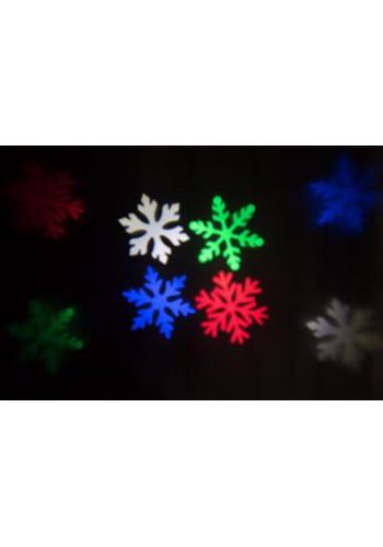 Χριστουγεννιάτικος Προβολέας LED, Πολύχρωμες Χιονονιφάδες